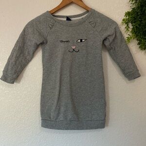 Baby Gap Gray Sweatshirt Tunic with Cat's Face